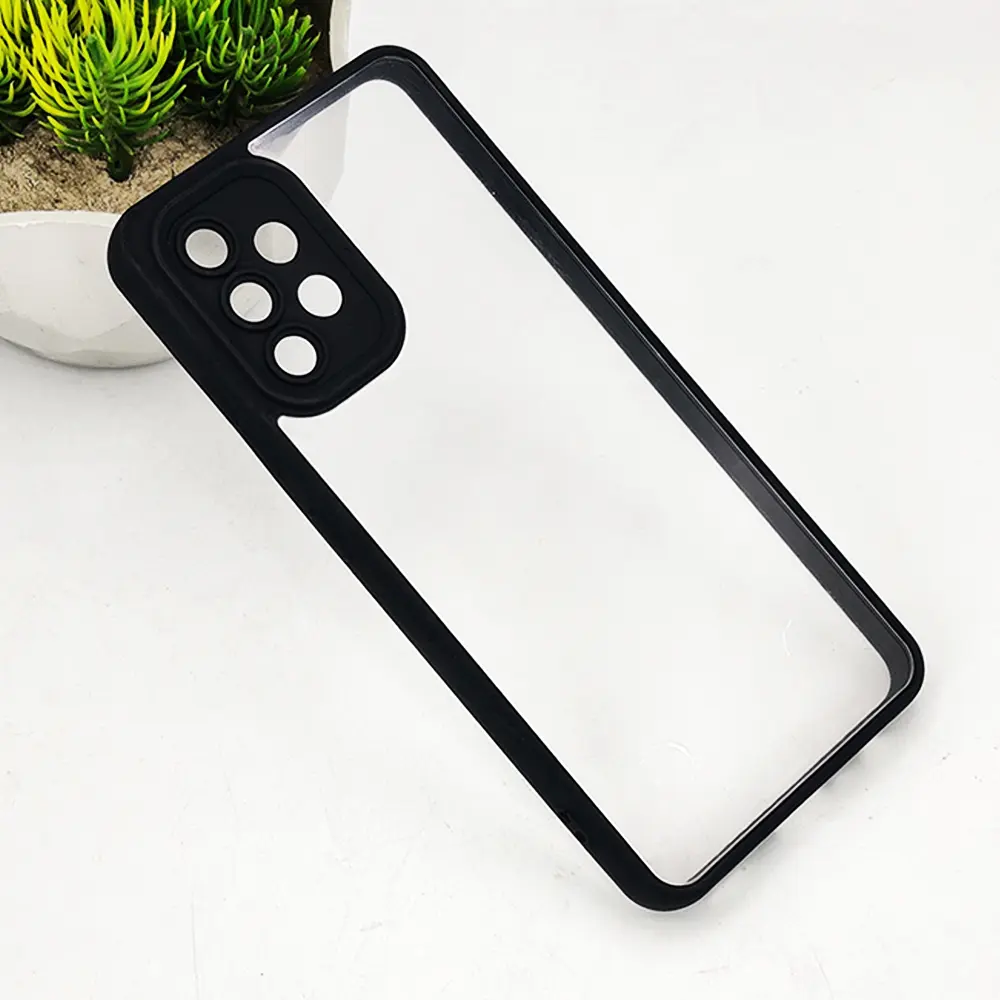 Samsung A32 Side Color & Transparent Spigen Back Case (Black)