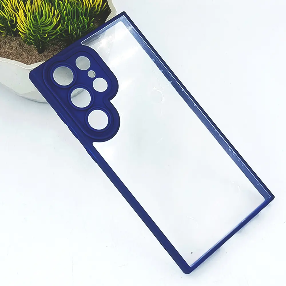 [PO10BSS24U-6-17] Samsung Galaxy S24 Ultra Side Color & Transparent Spigen Back Case (Navy Blue)