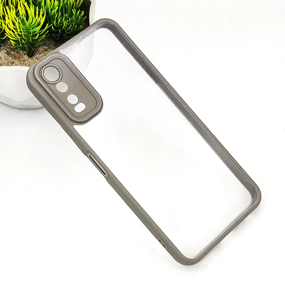  Vivo Y20/Y12S/Y12A/Y20S/Y20I Color & Transparent Spigen Back Case (Titanium)