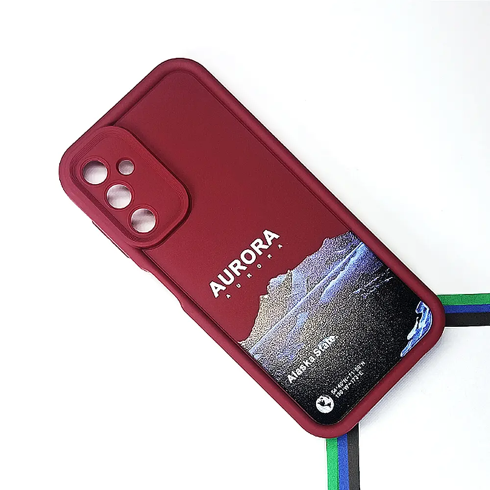 [PO14BSA14-19-21] Samsung A14 4G Printed Soft Silicone Back Case (Maroon)