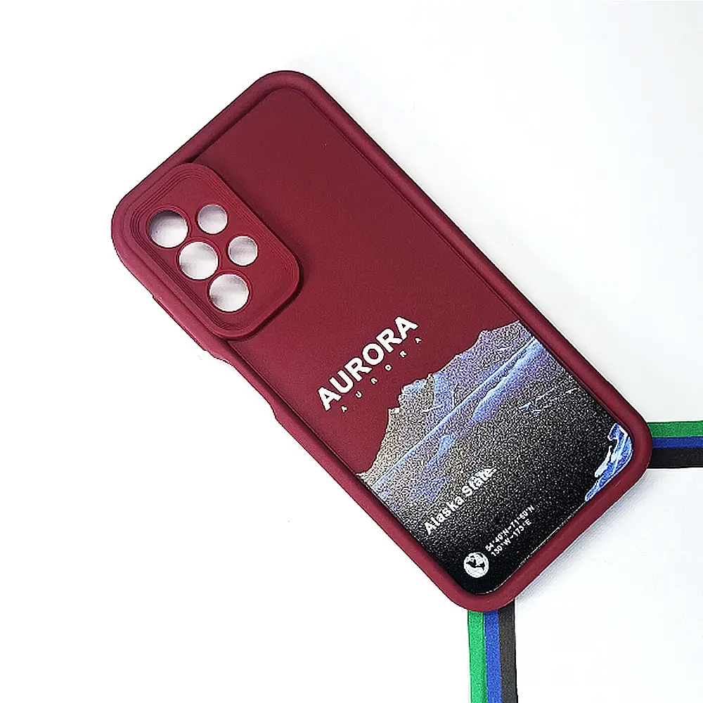 Samsung A23 4G Printed Soft Silicone Back Case (Maroon)