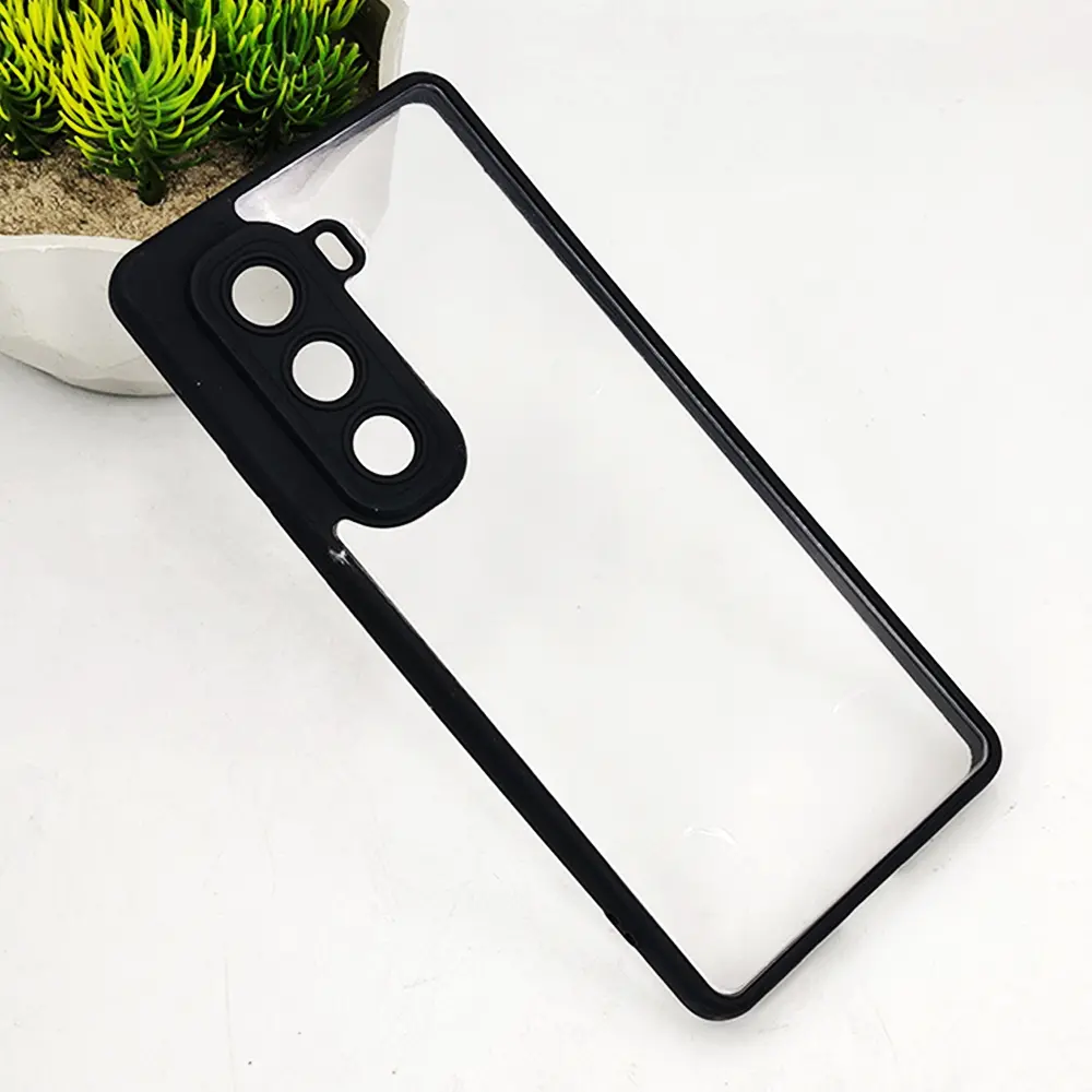 Infinix Hot 50 Pro Plus 4G Color & Transparent Spigen Back Case (Black)