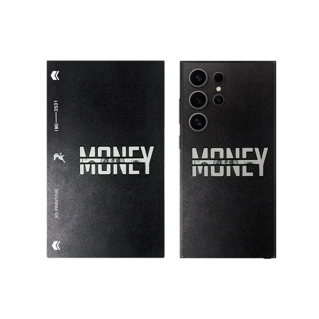 Money 3D Printed Mobile Back Skin - Customizable & Elegant Design 