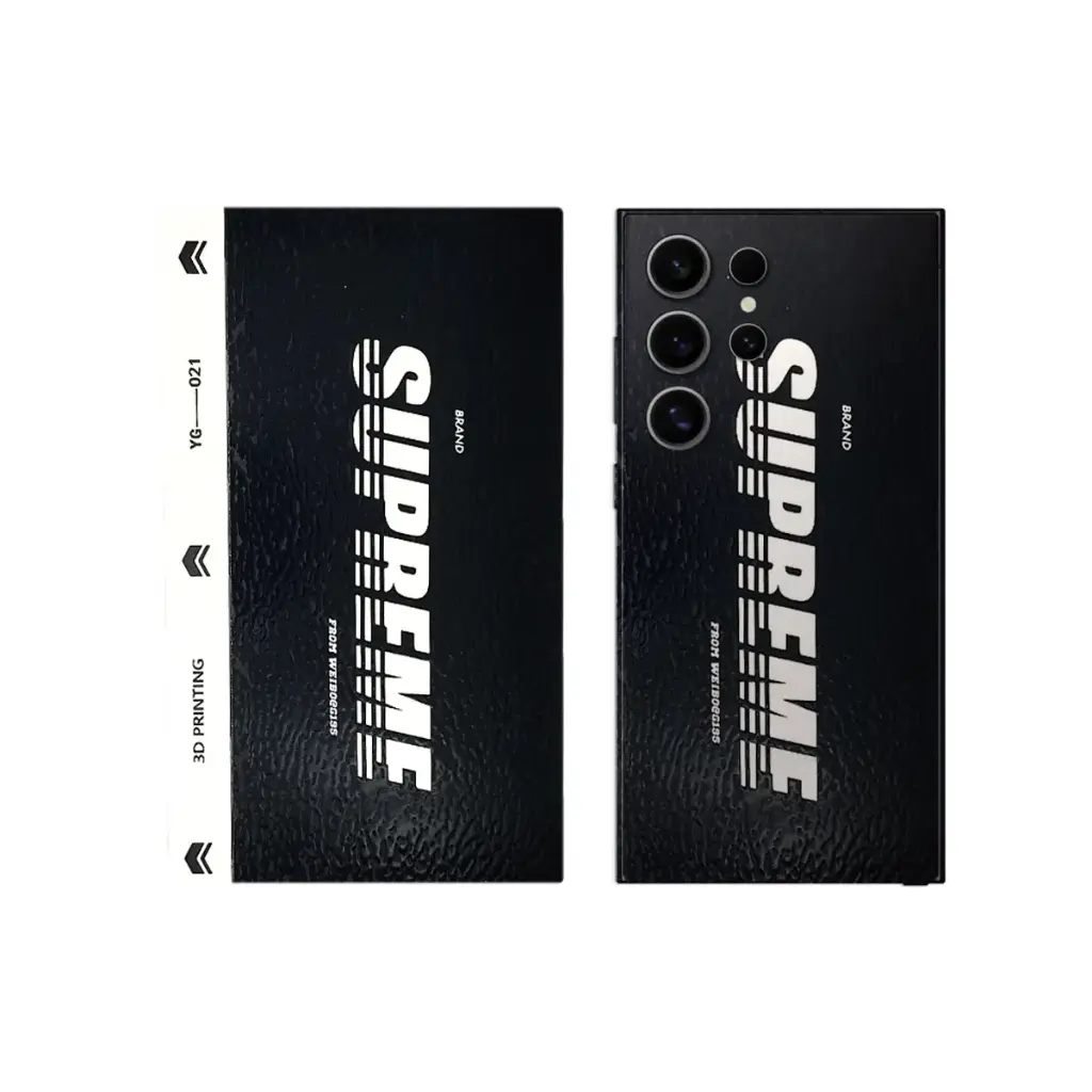 3D Glowing Printed Mobile Back Customize Skin (Supreme)