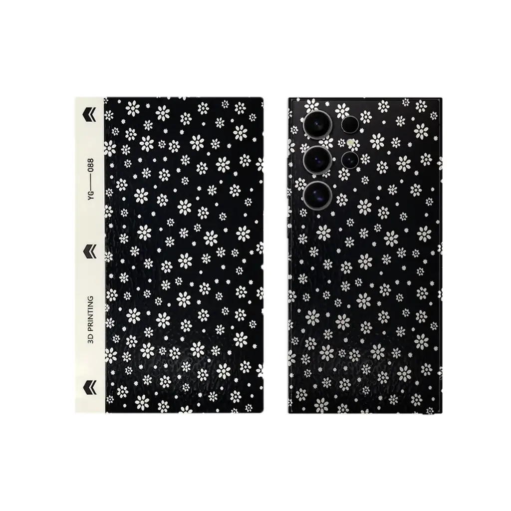 3D Glowing Printed Mobile Back Customize Skin (Flowers)