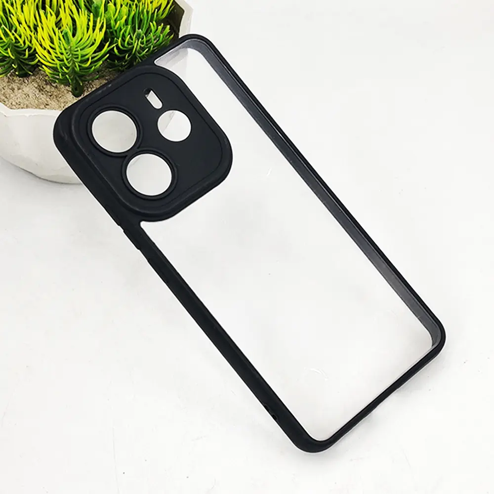 Xiaomi Redmi Note 14 Color & Transparent Spigen Back Case (Black) 