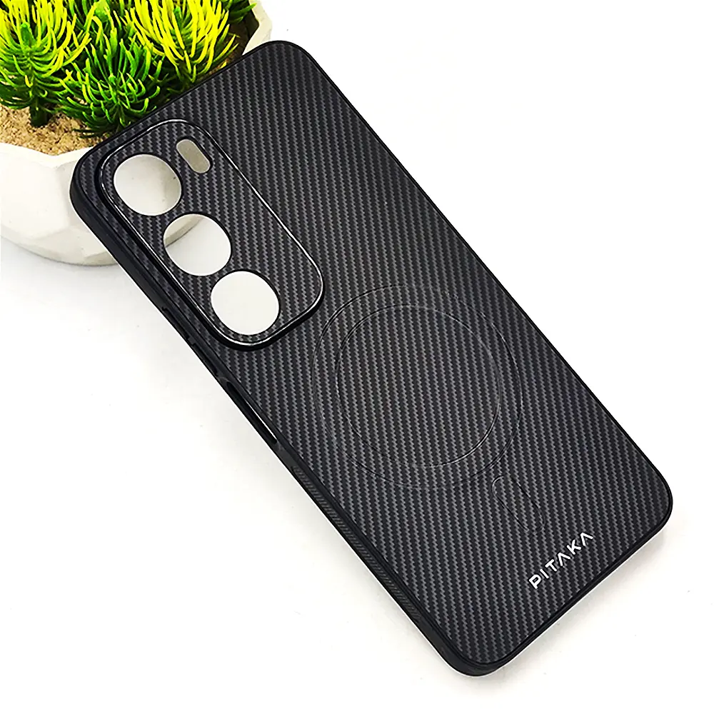 Vivo Y19S 4G PITAKA Carbon Fiber With Wireless Magsafe Back Case (Gray)