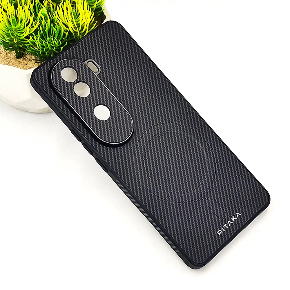 Vivo V40E 5G PITAKA Carbon Fiber With Wireless Magsafe Back Case (Gray)