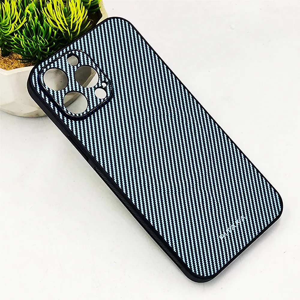 iPhone 13 Pro Max PITAKA Carbon Fiber With Wireless Magsafe Back Case (Sky Blue)