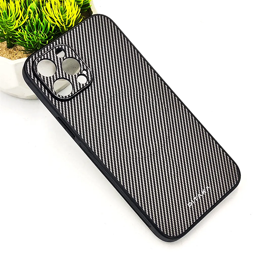 iPhone 15 Pro Max PITAKA Carbon Fiber With Wireless Magsafe Back Case (Titanium)