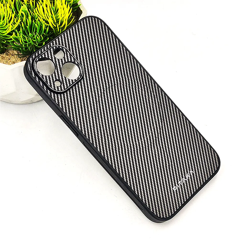 iPhone 13 PITAKA Carbon Fiber With Wireless Magsafe Back Case (Titanium)
