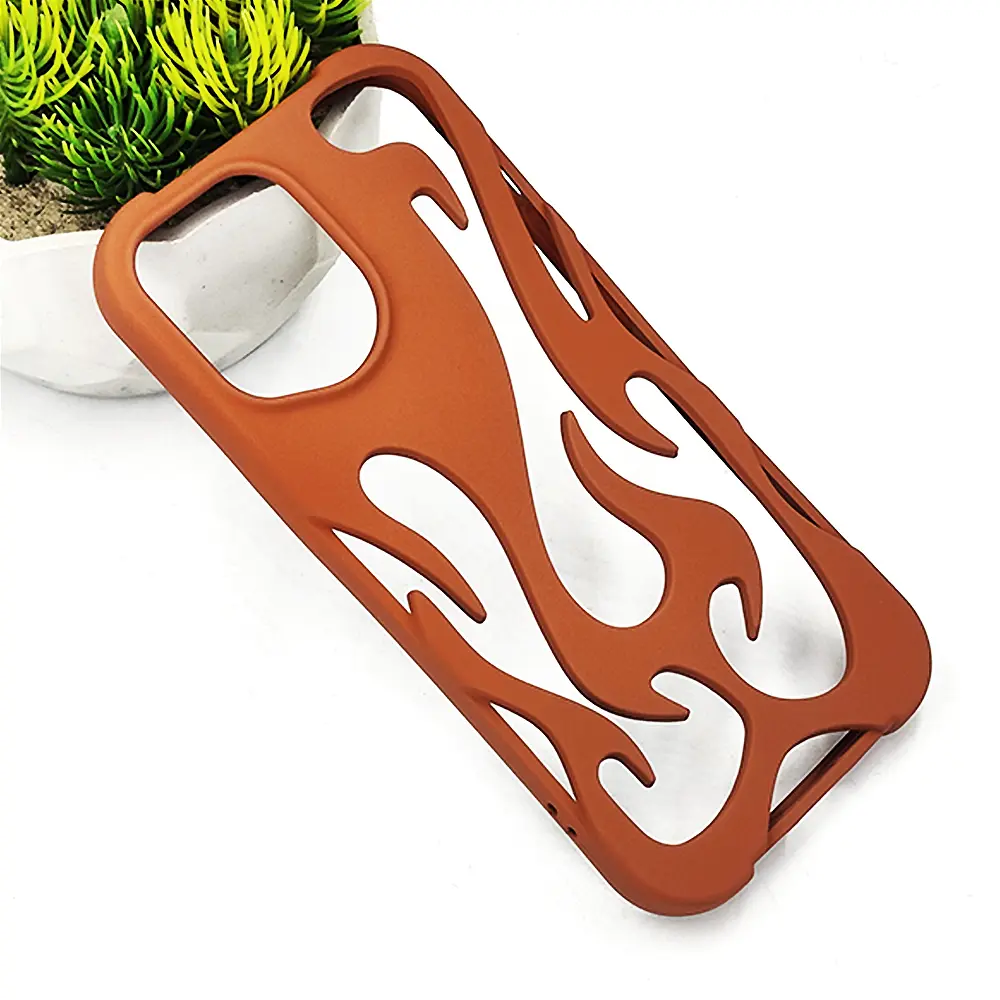 iPhone 13| iPhone 14| iPhone 15 FlameFlex Metal Feel Flexible Shock Proof Case (Brown)