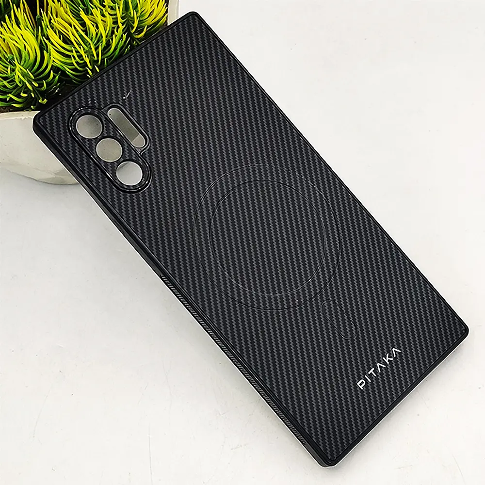 Samsung Galaxy Note 10 Plus PITAKA Carbon Fiber With Wireless Magsafe Back Case (Gray)