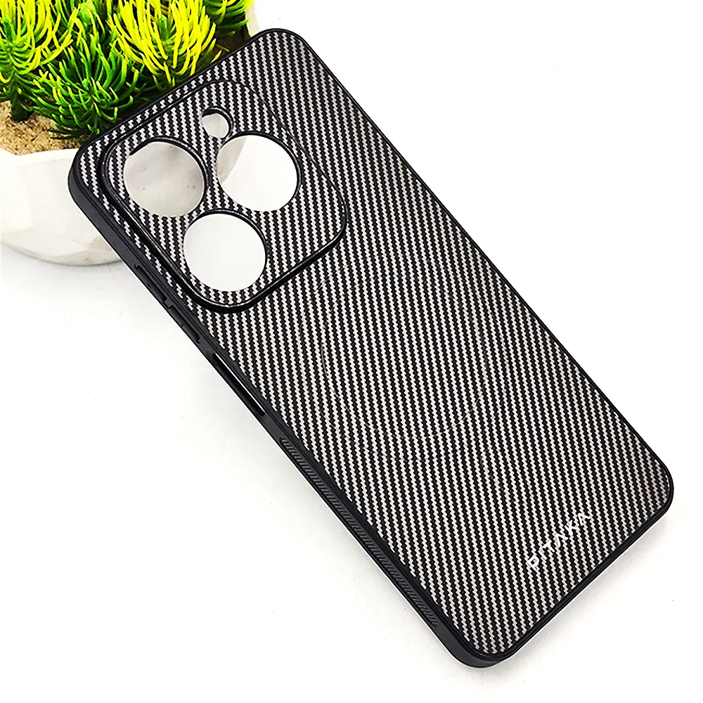 Infinix Hot 40i|Smart 8|Smart 8 Pro |Tecno Pop 8|Spark 20C|Spark 20 PITAKA Carbon Fiber With Wireless Magsafe Back Case (Titanium) 