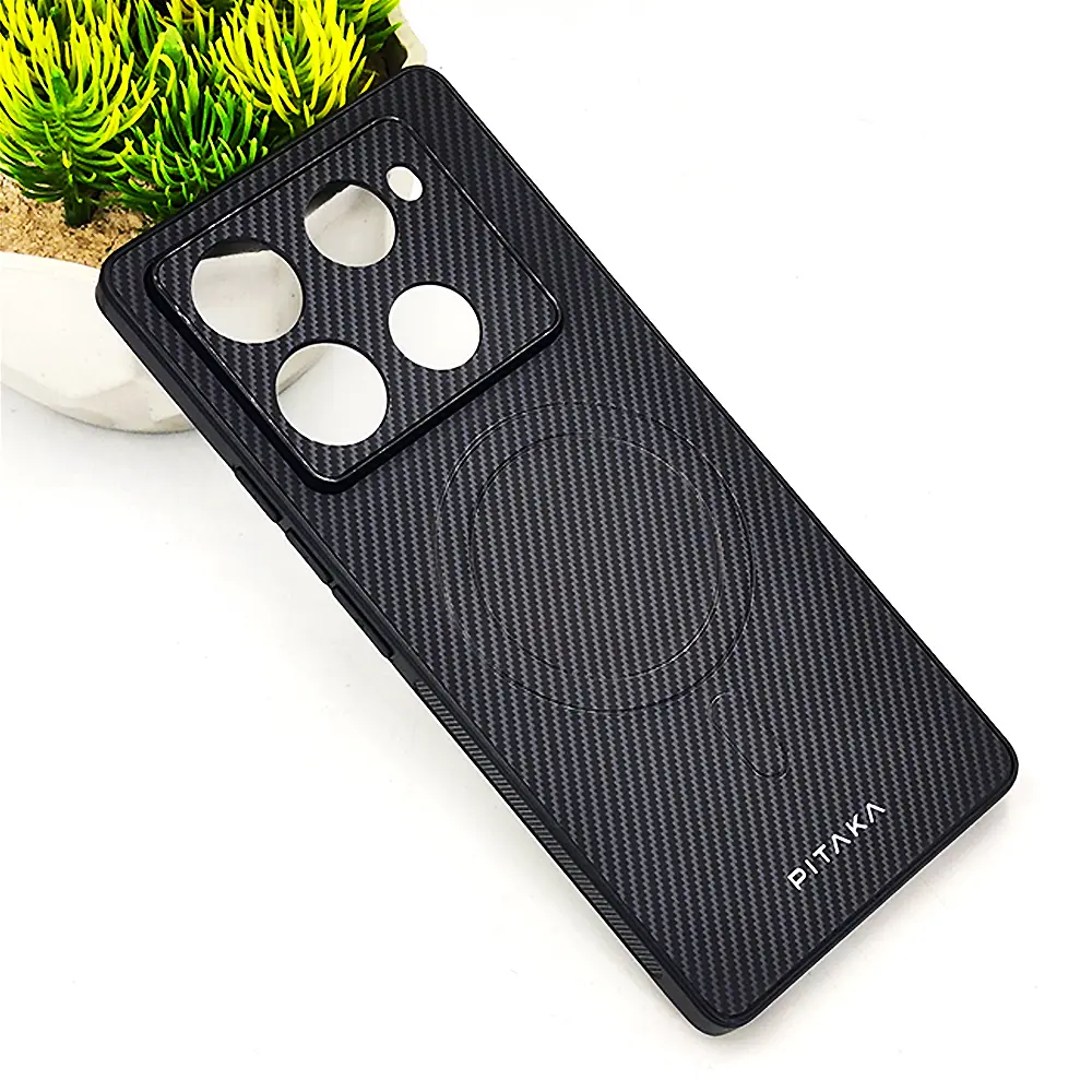 Infinix Note 40 Pro 4G PITAKA Carbon Fiber With Wireless Magsafe Back Case (Gray)