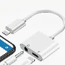 2-in-1 iPhone to 3.5mm & Lightning Handsfree Connector JH-108