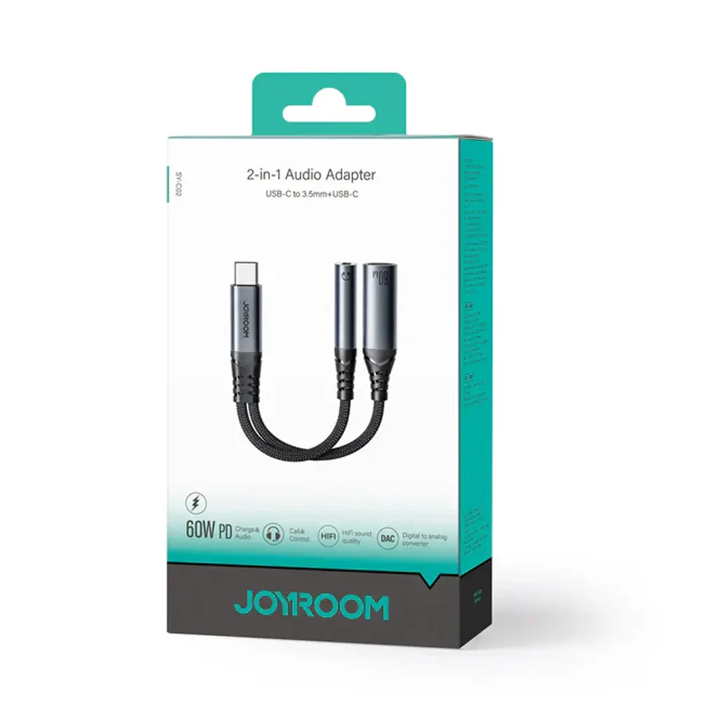 [CONOJRT0T03.5] Joyroom SYC02 Type-C To Type-C + 3.5MM Connector 