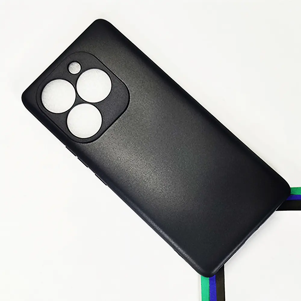 iTel S23 Plus 4G Matte Soft Silicone Paper Back Case (Black)