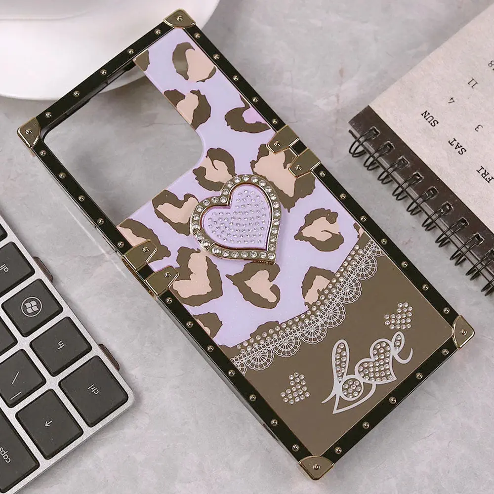 [PO60BORELMEC61-5-29] Oppo Realme C61/C63/Note 60/Note 60X Ladies Luxury LV Case With Back Ring Case (Light Purple)