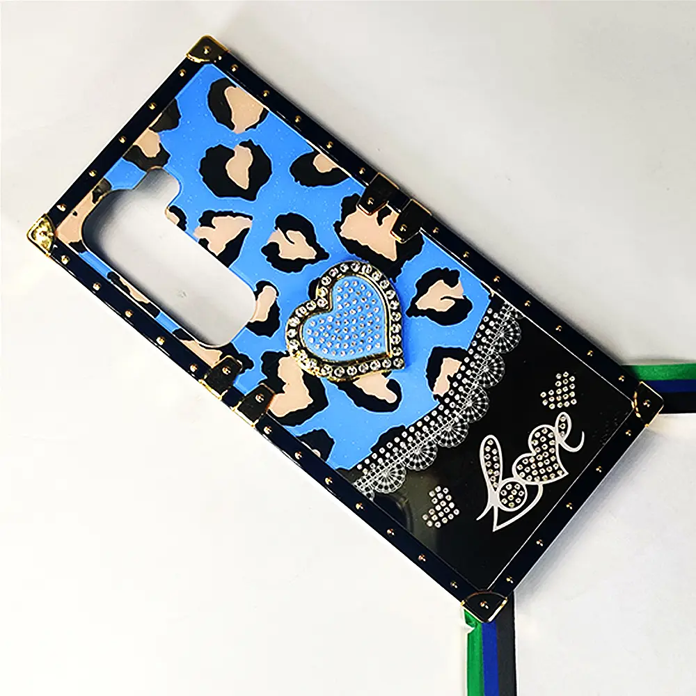 Infinix Hot 50 4G Ladies Luxury LV Case With Back Ring Case (Sky Blue)