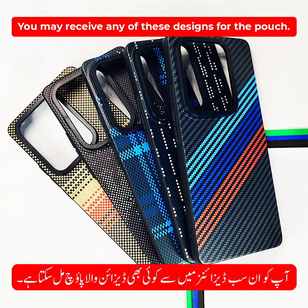 [PO58BINOT50PR-3-2] Infinix Note 50 Pro 4G|Note 50 4G 3D PITAKA Fiber Fusion Stripe Edition Back Case (Black)