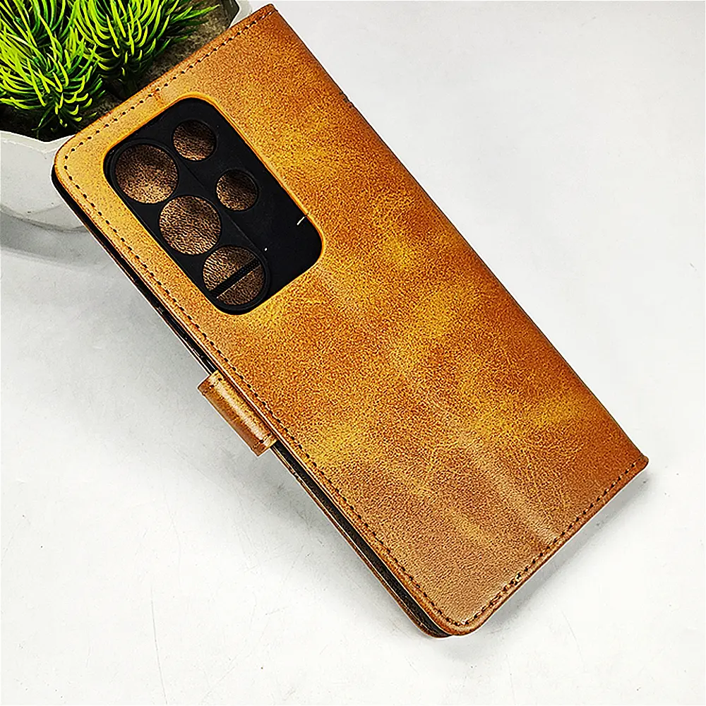 [PO42FBITS25U-4-5] iTel S25 Ultra 4G NMT Premium Luxuary Leather Book Case (Golden)