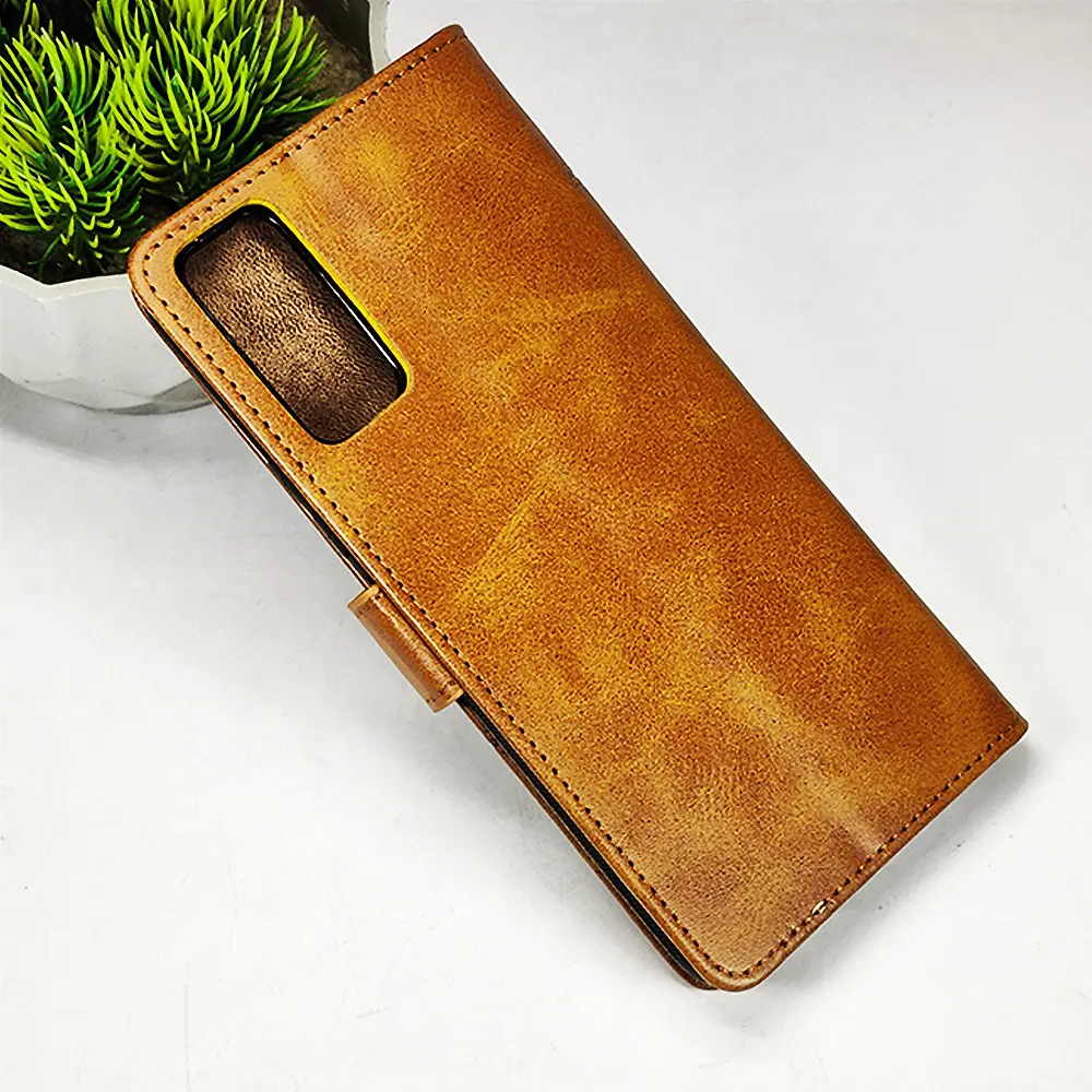[PO42FBVIY20-4-5] Vivo Y20/Y12S/Y12A/Y20S/Y20I NMT Premium Luxuary Leather Book Case (Golden)