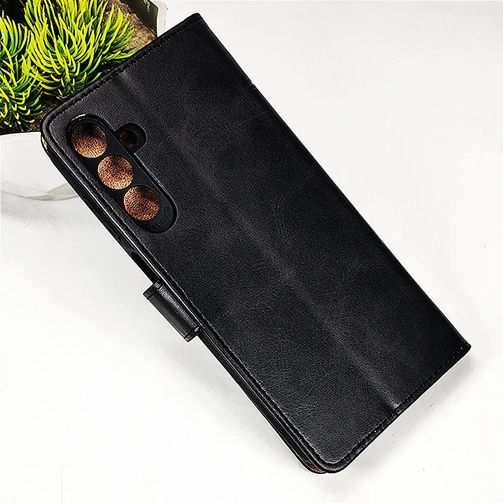 Samsung Galaxy A15 NMT Premium Luxuary Leather Book Case (Black)