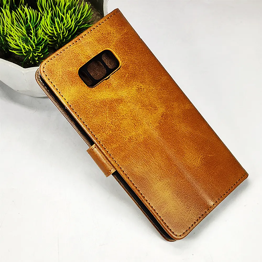 [PO42FBSS8PL-4-5] Samsung Galaxy S8 Plus NMT Premium Luxuary Leather Book Case (Golden)