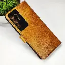 Samsung Galaxy S21 Ultra NMT Premium Luxuary Leather Book Case (Golden)