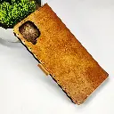 Samsung Galaxy A12 4G NMT Premium Luxuary Leather Book Case (Golden)