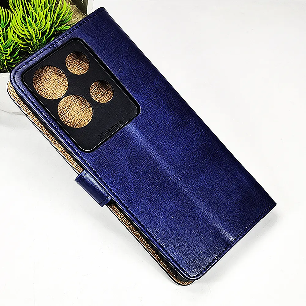 [PO42FBINOT30-4-17] Infinix Note 30 4G NMT Premium Luxuary Leather Book Case (Navy Blue)