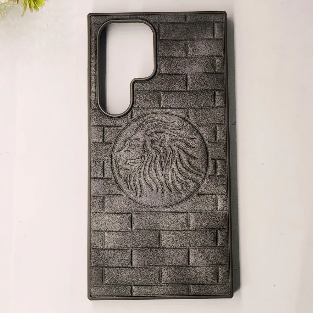 [PO56BSS24U-1-36] Samsung Galaxy S24 Ultra Prick Pattern Premium Leather Back Case (Natural Titanium)