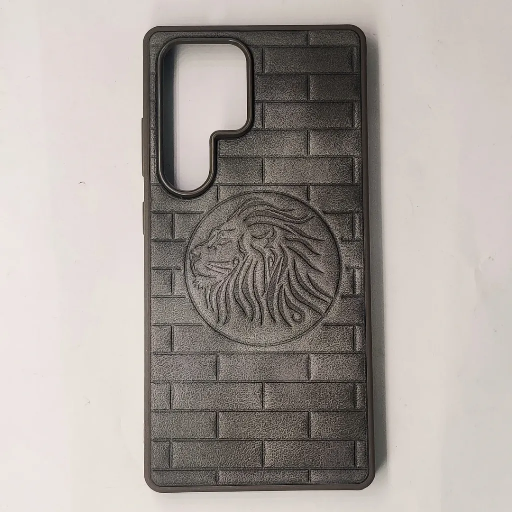 Samsung Galaxy S25 Ultra Prick Pattern Premium Leather Back Case (Natural Titanium)