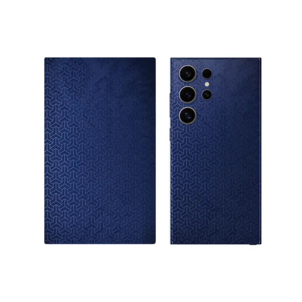 Leather Mobile Back Customize Skin  (Blue)