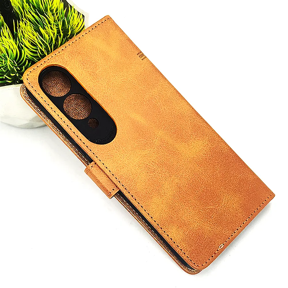 Vivo Y17s 4G NMT Premium Luxuary Leather Book Case (Golden)