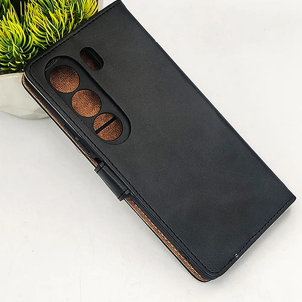 [PO42FBTCMN40-4-2] Tecno Camon 40 4G NMT Premium Luxuary Leather Book Case (Black)