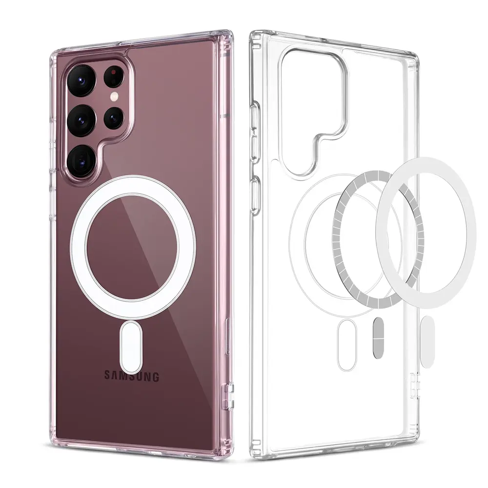 [PO7BSS25U-11] Samsung Galaxy S25 Ultra Magnetic Magsafe Wirelees Transparent Back Case