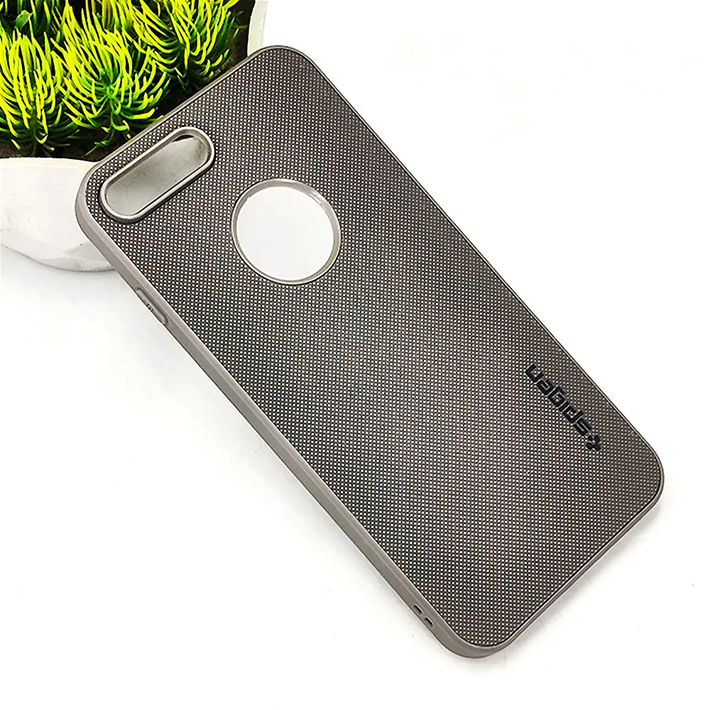 iPhone 7/8 Plus Spigen Hard Dotted Leather Back Case (Gray)