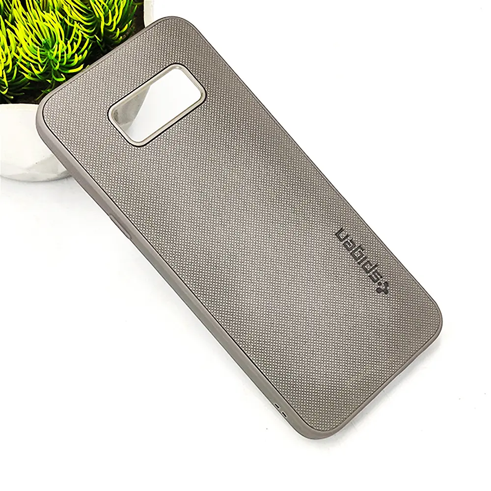 Samsung Galaxy S8 Plus Spigen Hard Dotted Leather Back Case (Gray)
