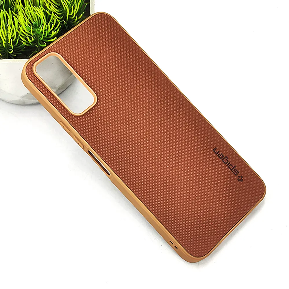 Vivo Y20/Y12S/Y12A/Y20S/Y20I Spigen Hard Dotted Leather Back Case (Brown)