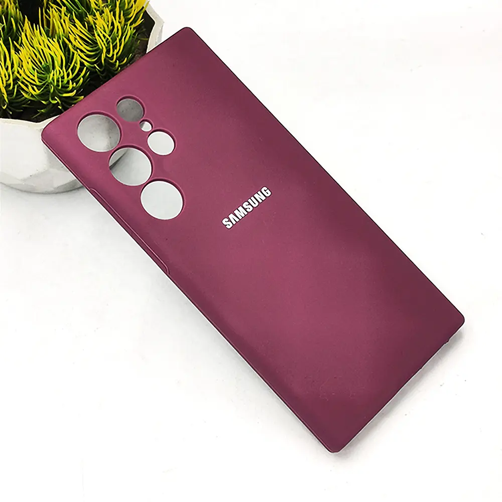 Samsung Galaxy S23 Ultra Back Case Soft Mobile Pouch (Maroon)