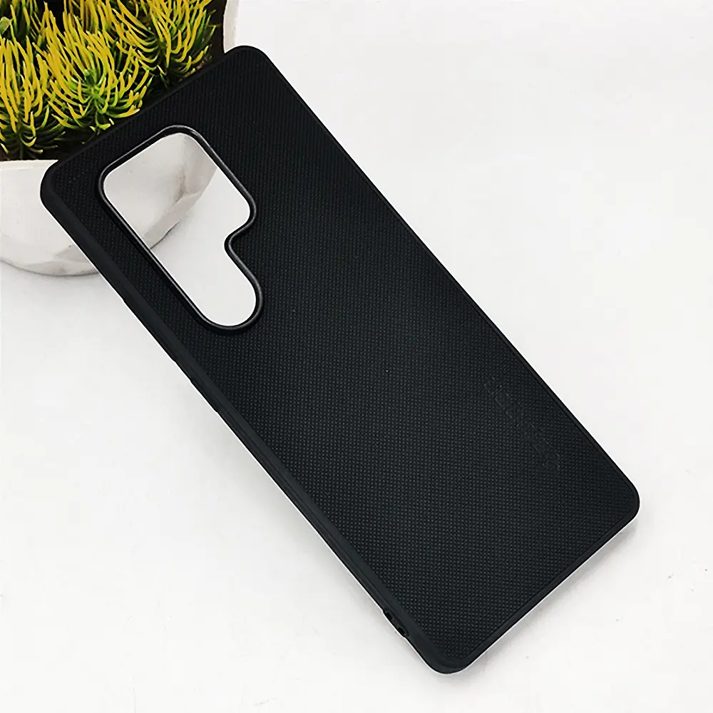 iTel S25 Ultra Spigen Hard Dotted Leather Back Case (Black)