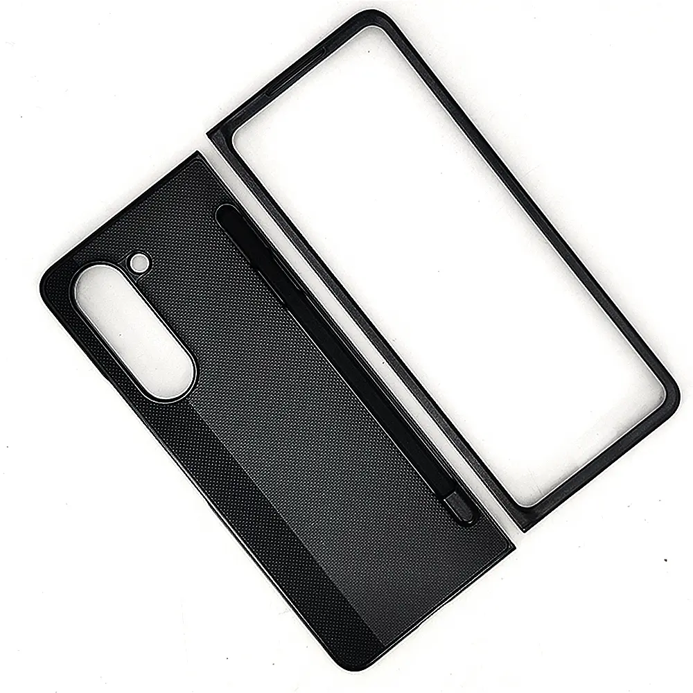 Samsung Galaxy Z Fold 5 Leather Back Pen Case (Black)