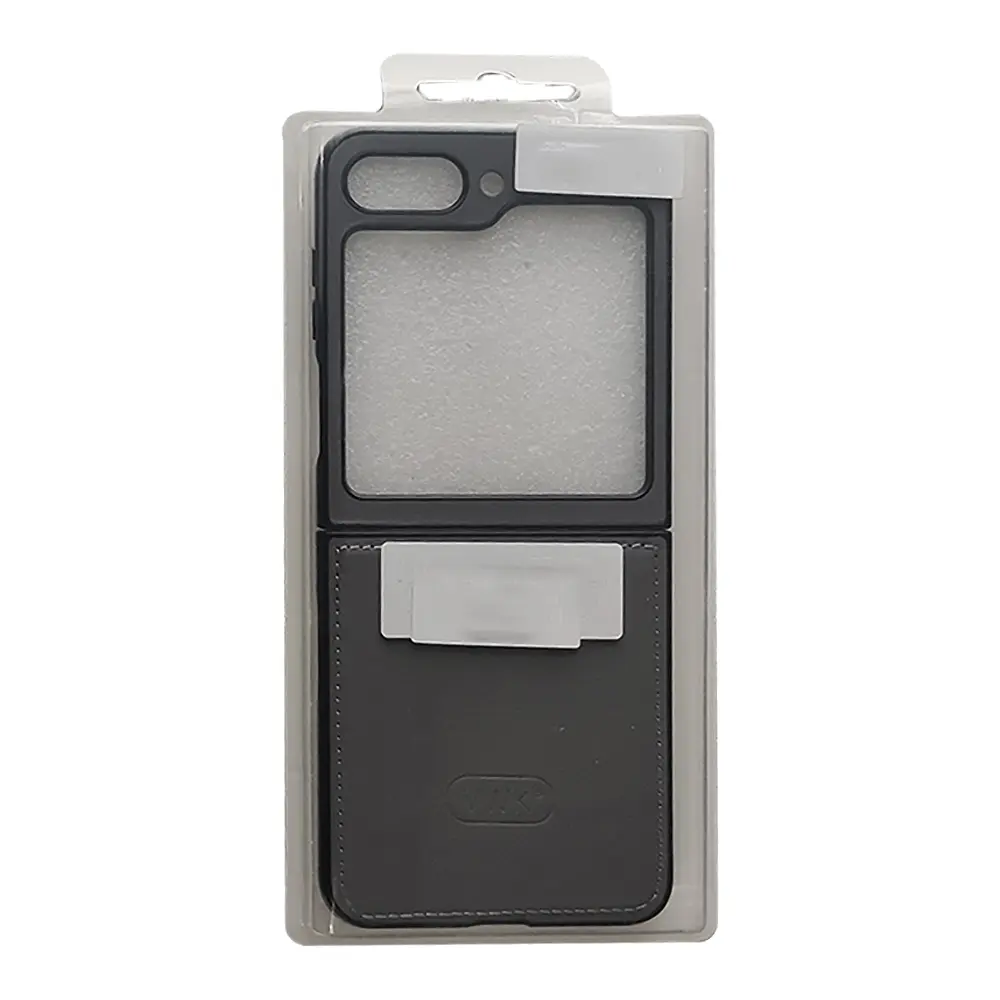 [PO32BSZFLP6-5-9] Samsung Galaxy Z Flip 6 VWK Premium Leather Feel Back Case (Gray)