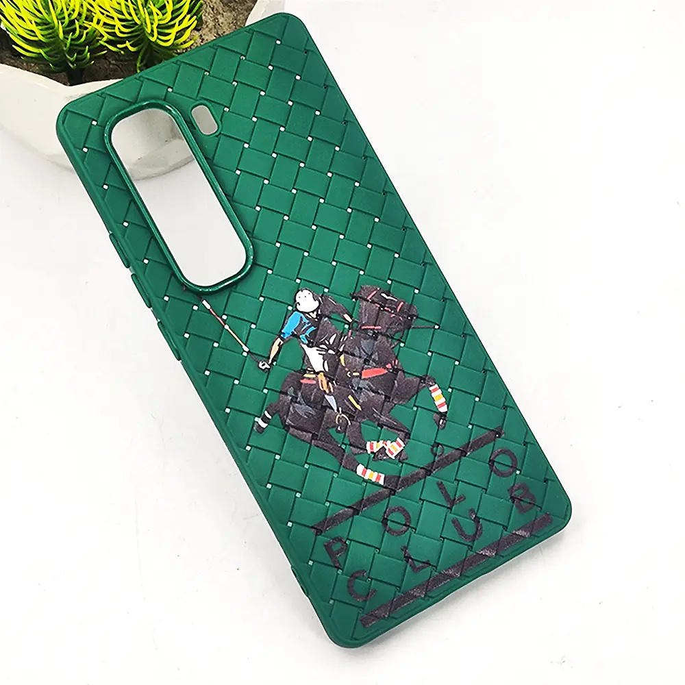 Infinix Hot 50 Pro Plus 4G Polo 3D Polo Ralph Printed Woven With Leather Feel Soft Silicone Back Case (Green)