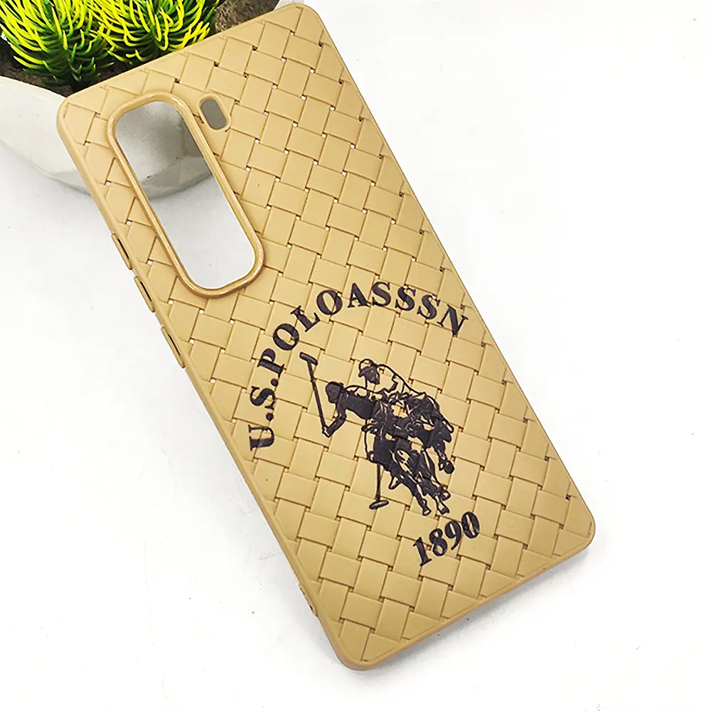 Infinix Hot 50 Pro Plus 4G Polo 3D Polo Ralph Printed Woven With Leather Feel Soft Silicone Back Case (Desert Titanium)