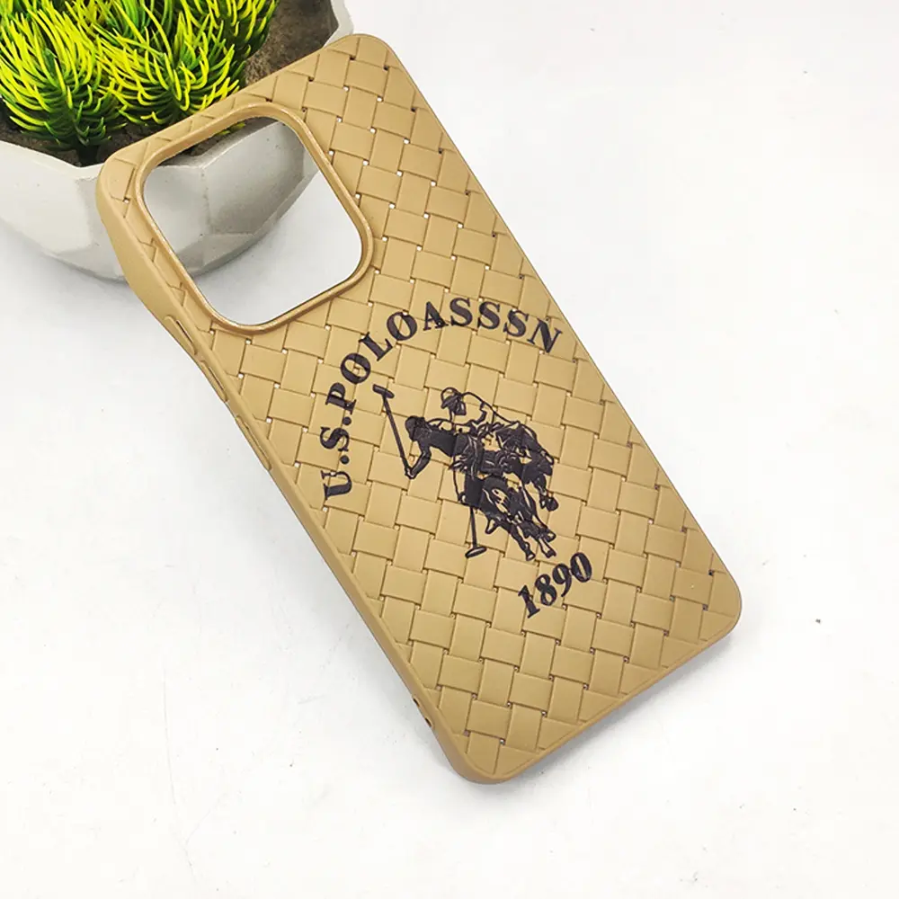 [PO14BMINOT13-51-42] Xioami Redmi Note 13 4G Polo 3D Polo Ralph Printed Woven With Leather Feel Soft Silicone Back Case (Desert Titanium)