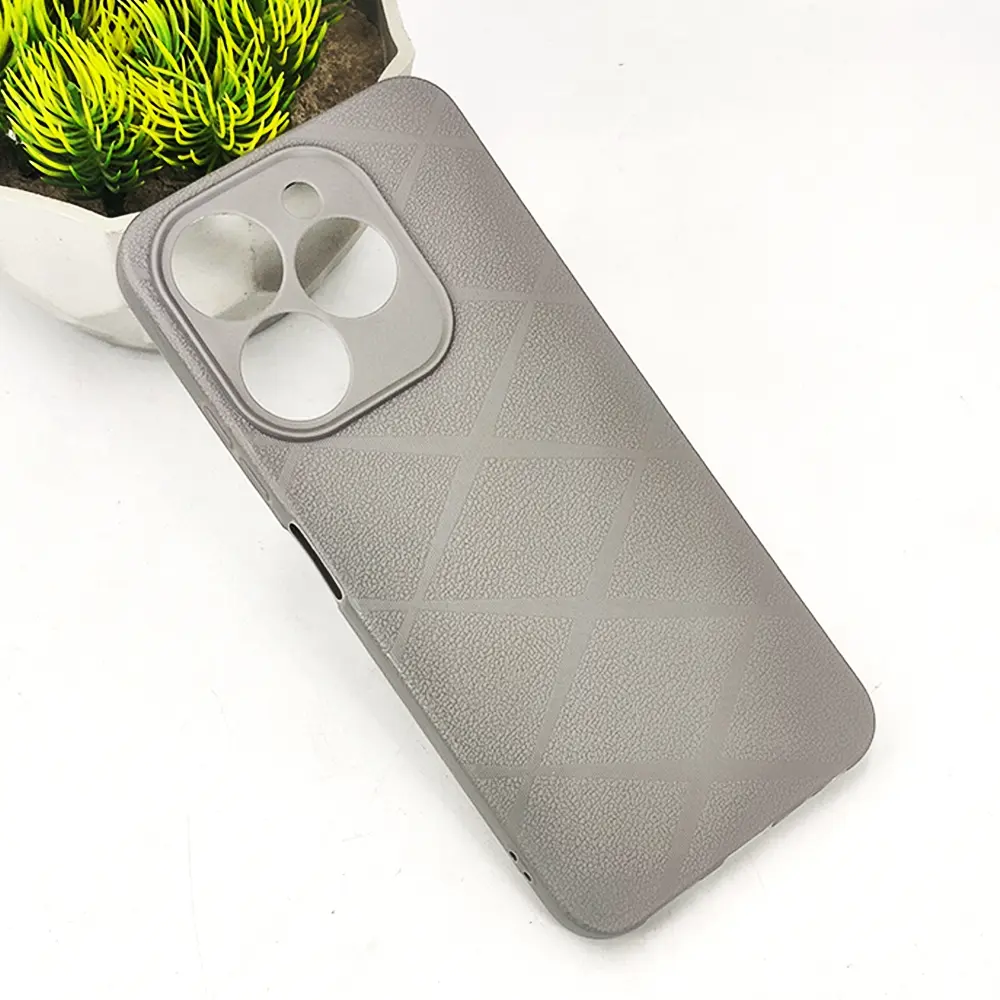 iTel A80 4G PU Leather Texture Skin Surfer Soft Silicone Back Case (Gray)
