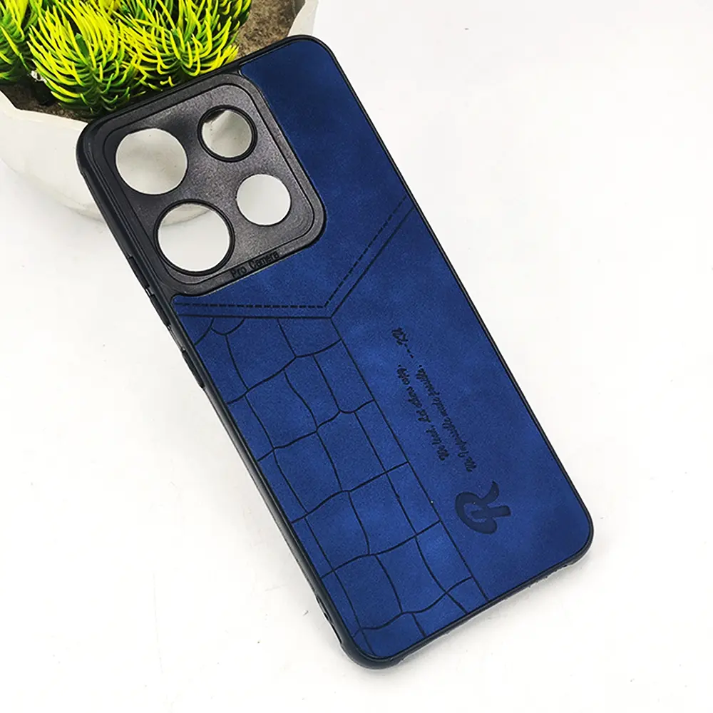 Infinix Note 30 4G|5G 𝑹 We Lead Let others copy. WE Impossible made Possible, ---KM Leather Logo Back Case (Navy Blue)